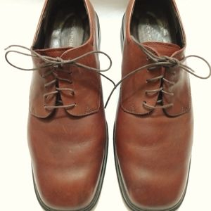 Rockport Leather Plain Toe Oxford Orange Tan color size 10.5W